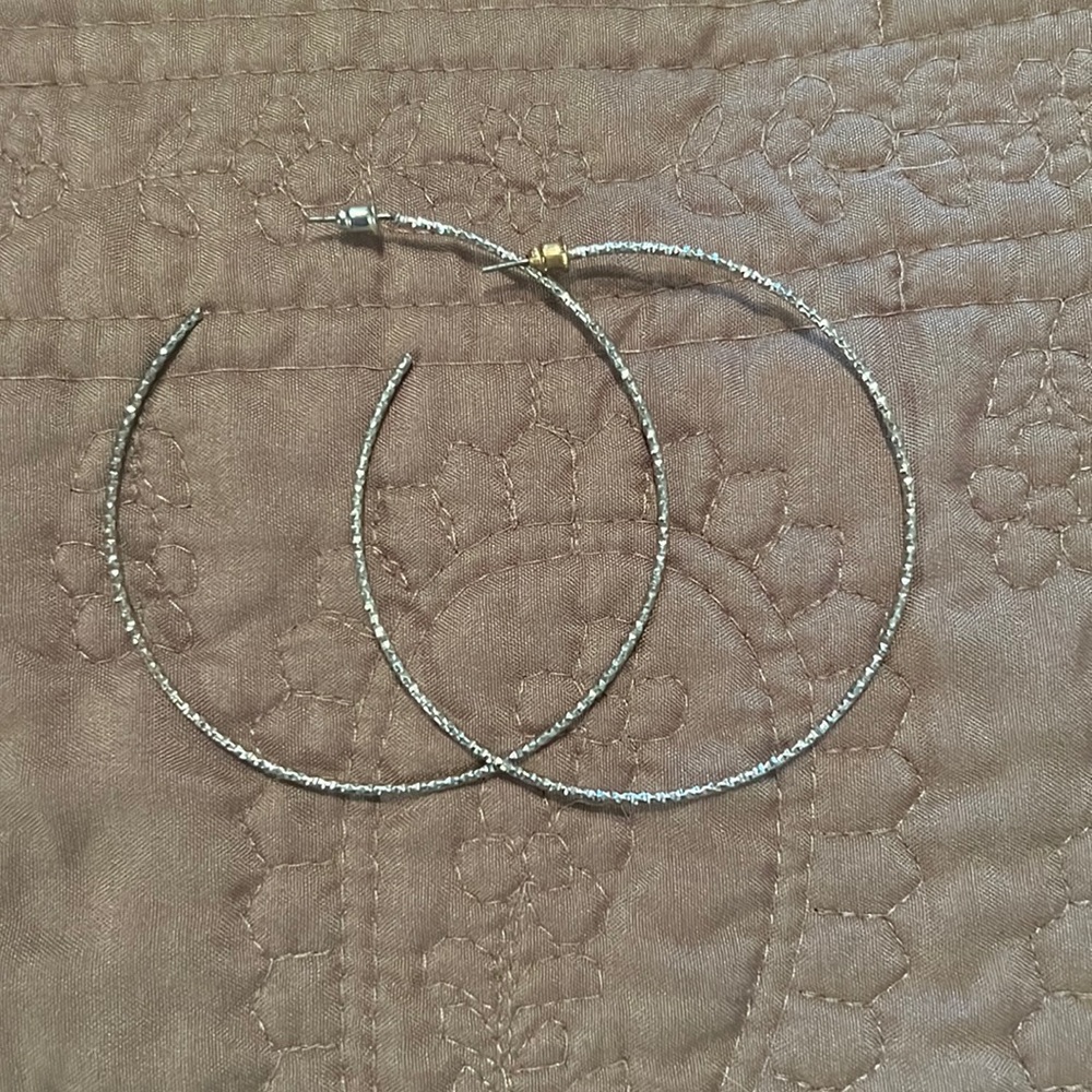 6. Silver Hoop Earrings 3”
